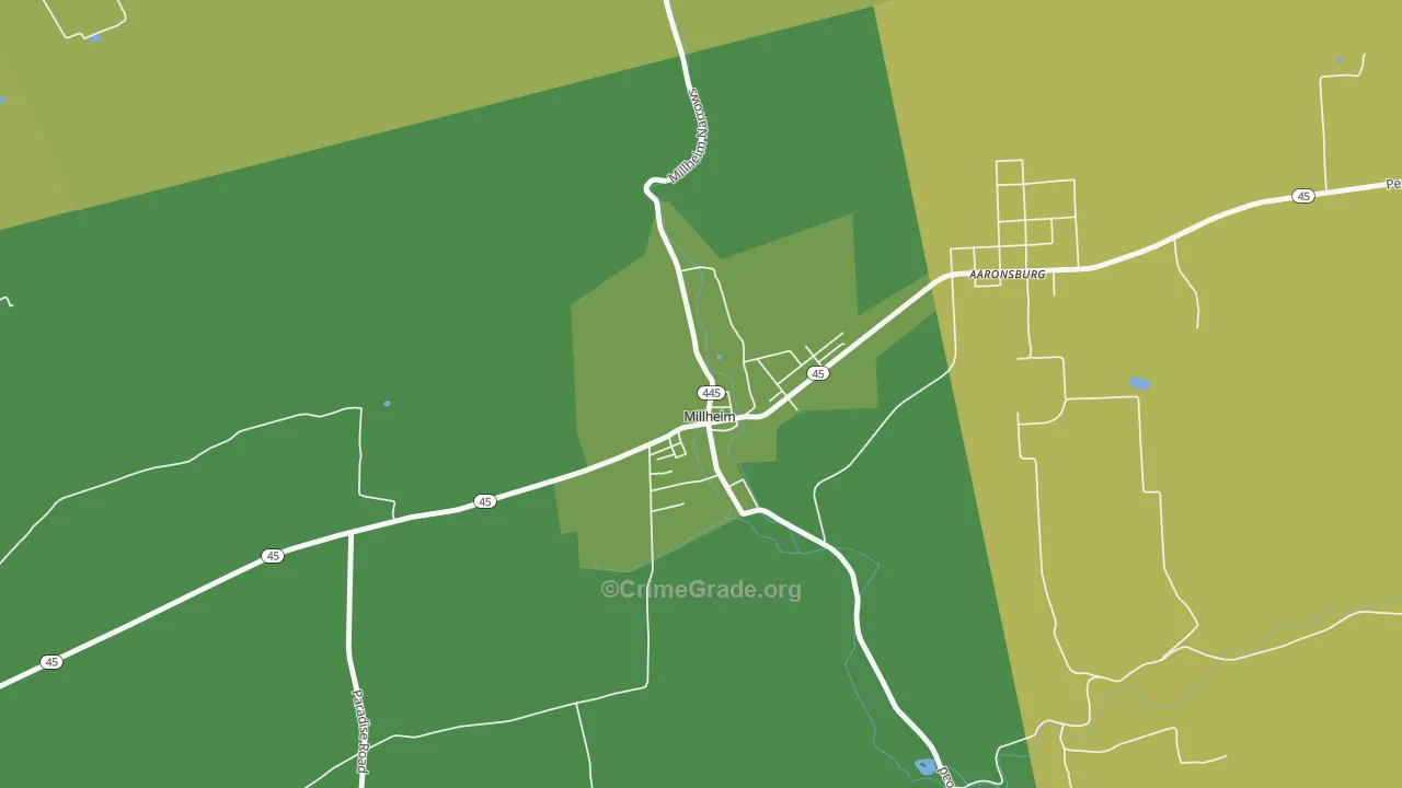 16854, PA Map of Theft Rates