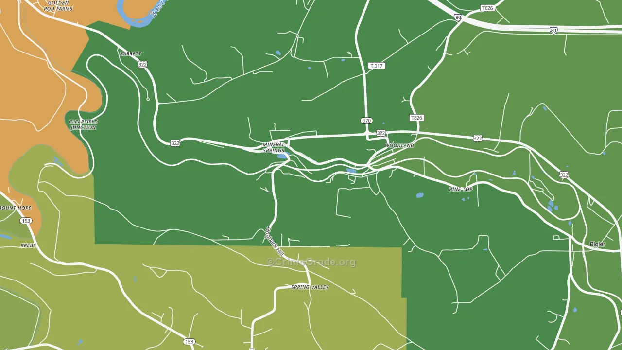 16855, PA Map of Theft Rates