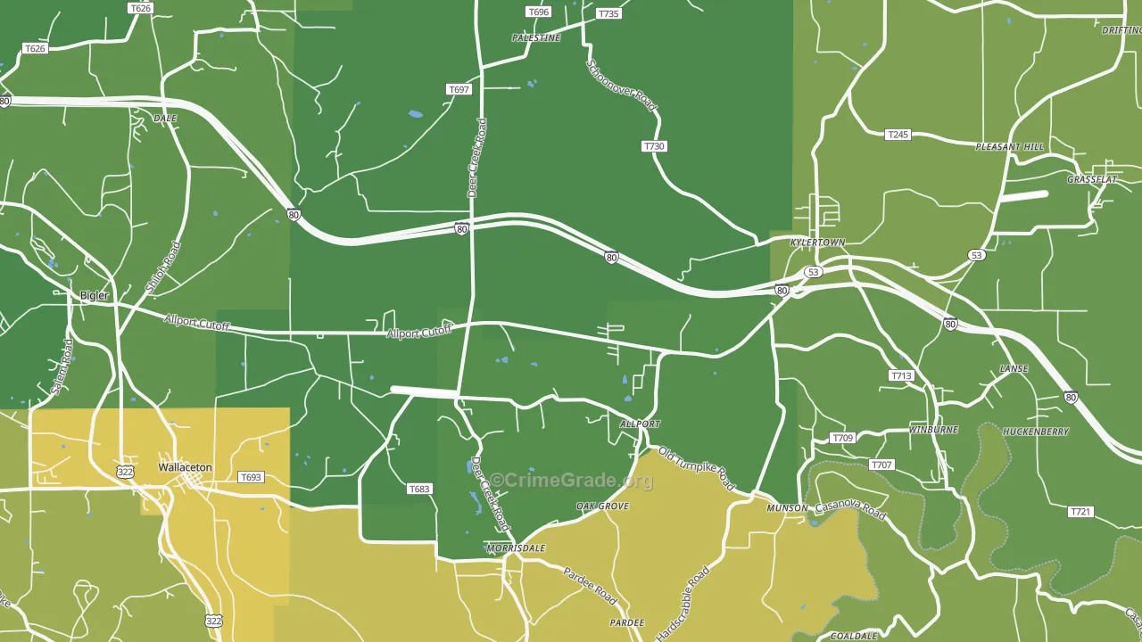 16858, PA Map of Theft Rates