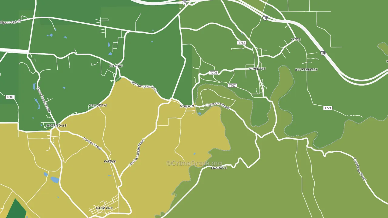 16860, PA Map of Theft Rates