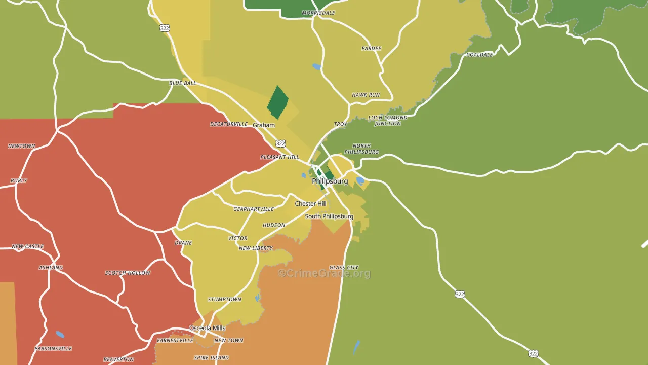 16866, PA Map of Theft Rates