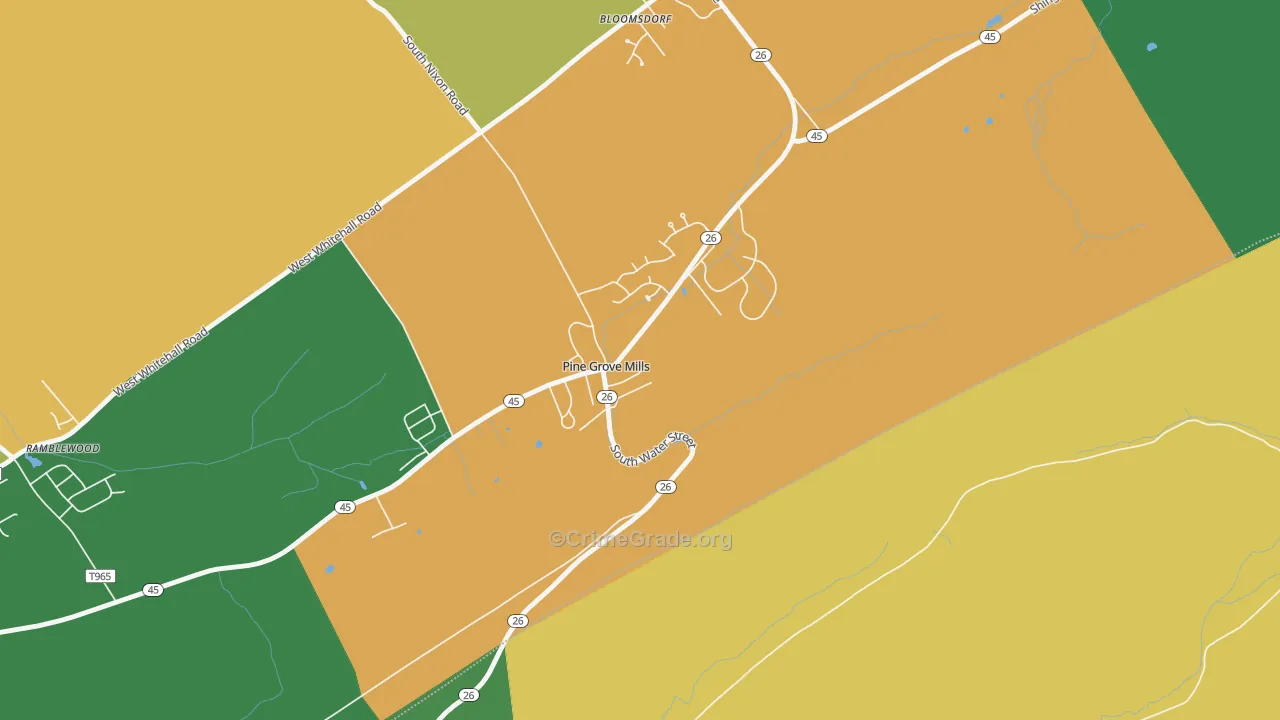 16868, PA Map of Theft Rates