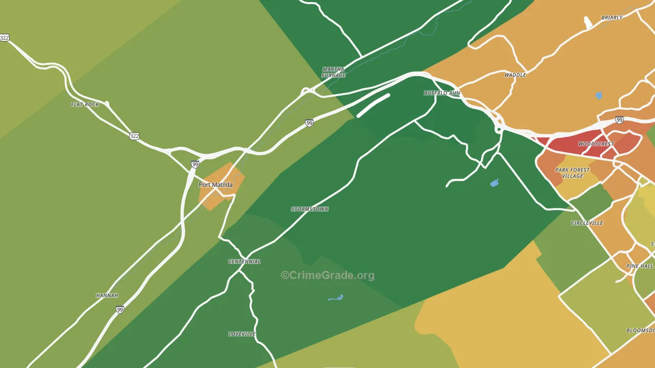 16870, PA Map of Theft Rates
