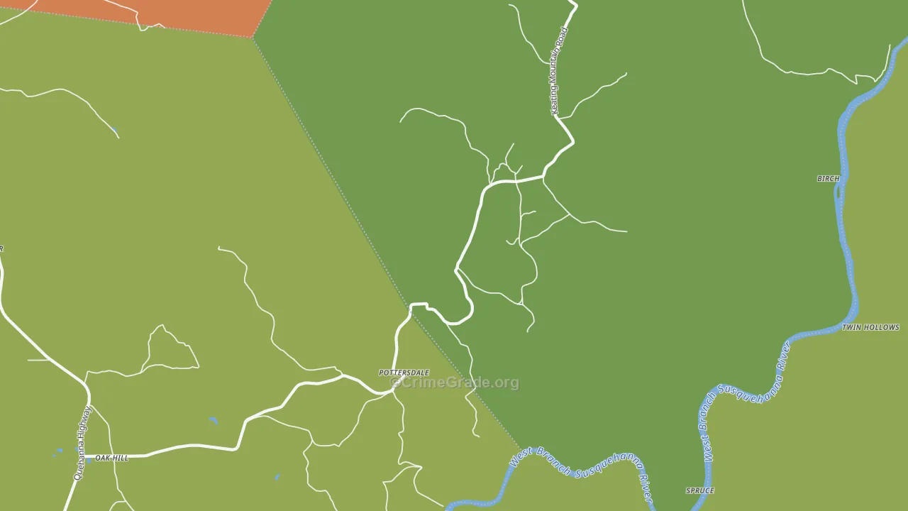 16871, PA Map of Theft Rates