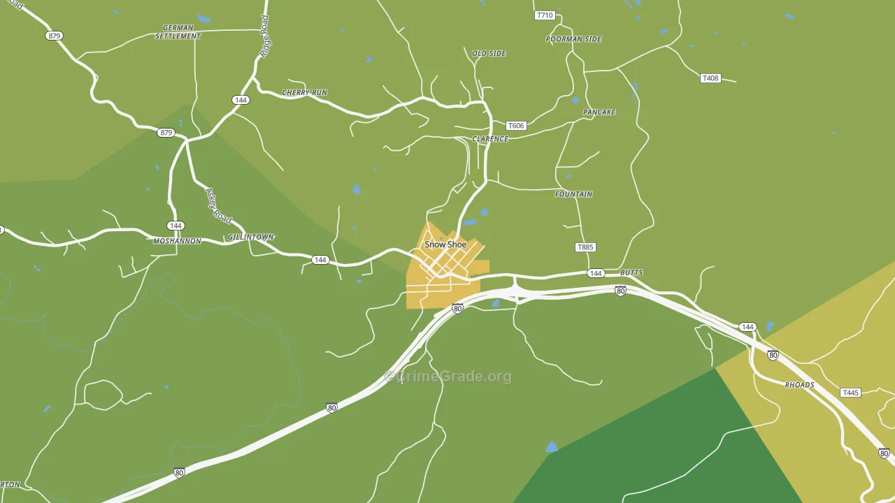 16874, PA Map of Theft Rates