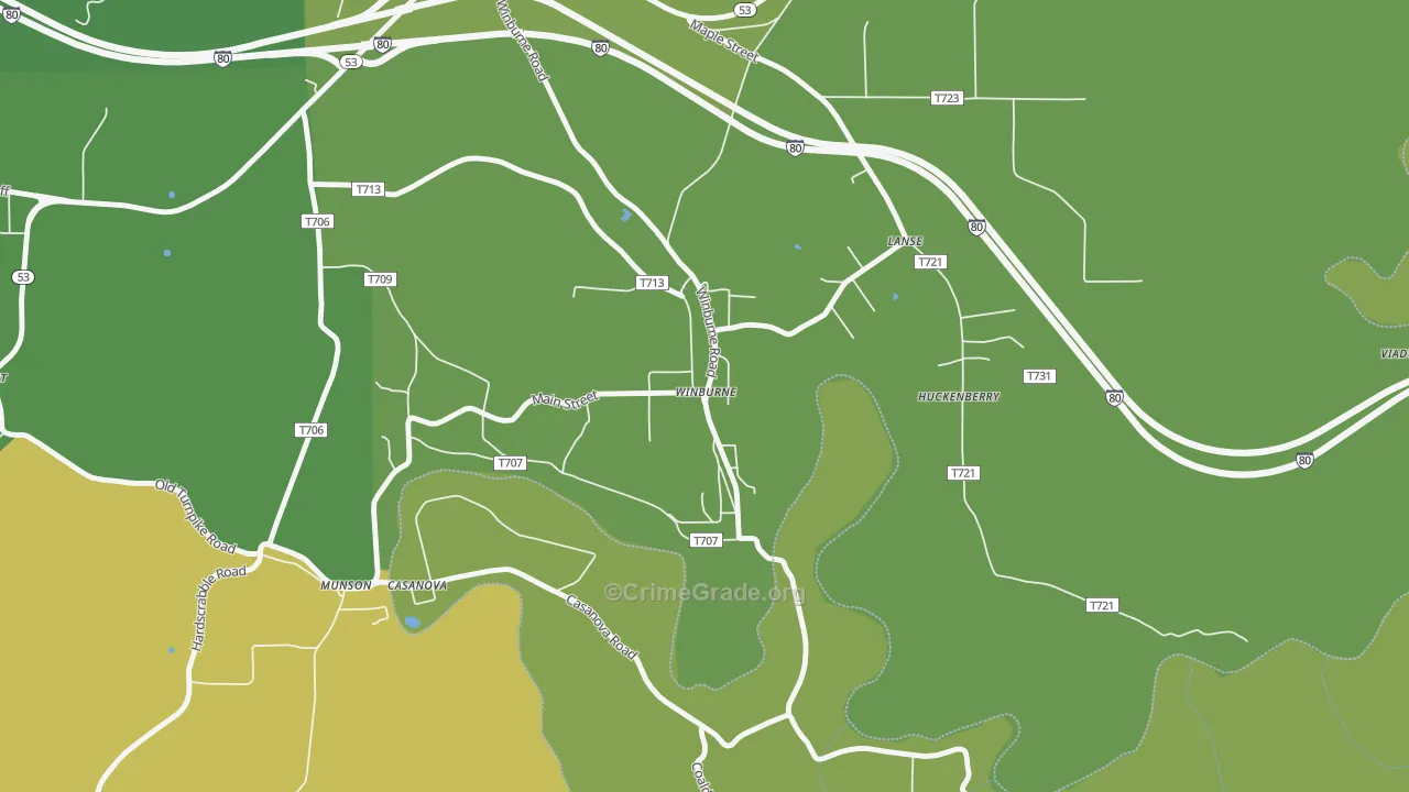 16879, PA Map of Theft Rates