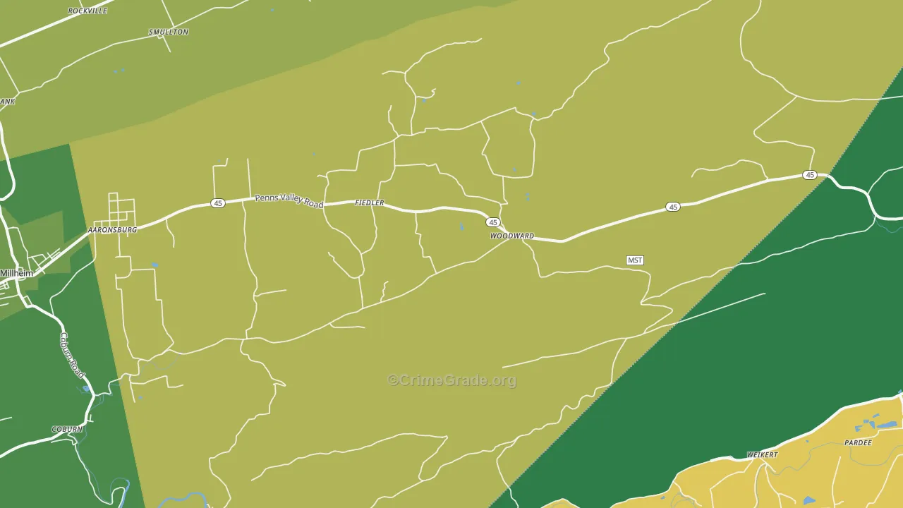 16882, PA Map of Theft Rates