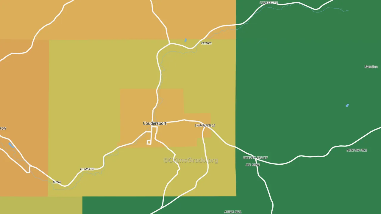 16915, PA Map of Theft Rates