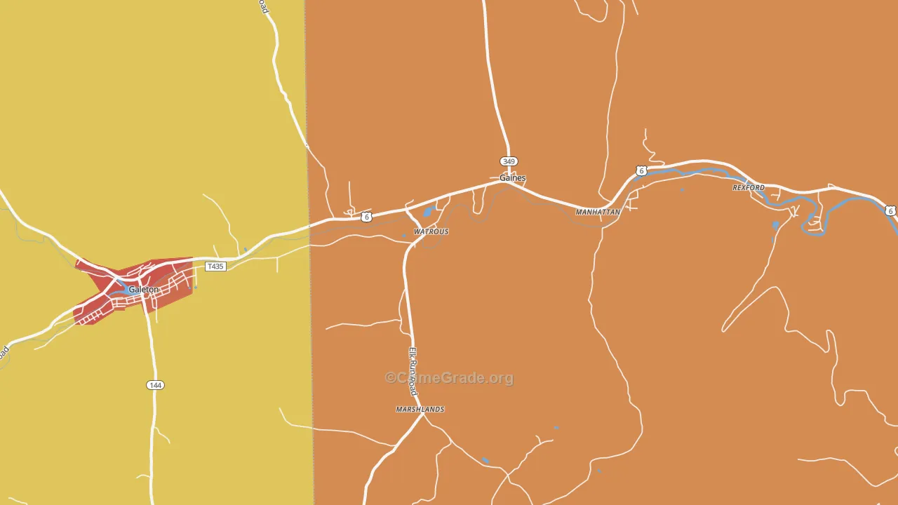 16921, PA Map of Theft Rates
