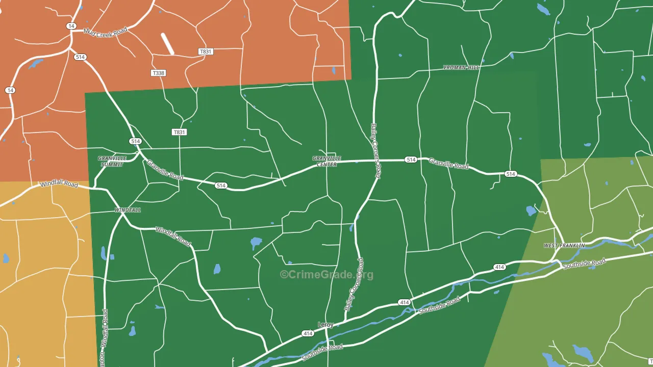 16926, PA Map of Theft Rates