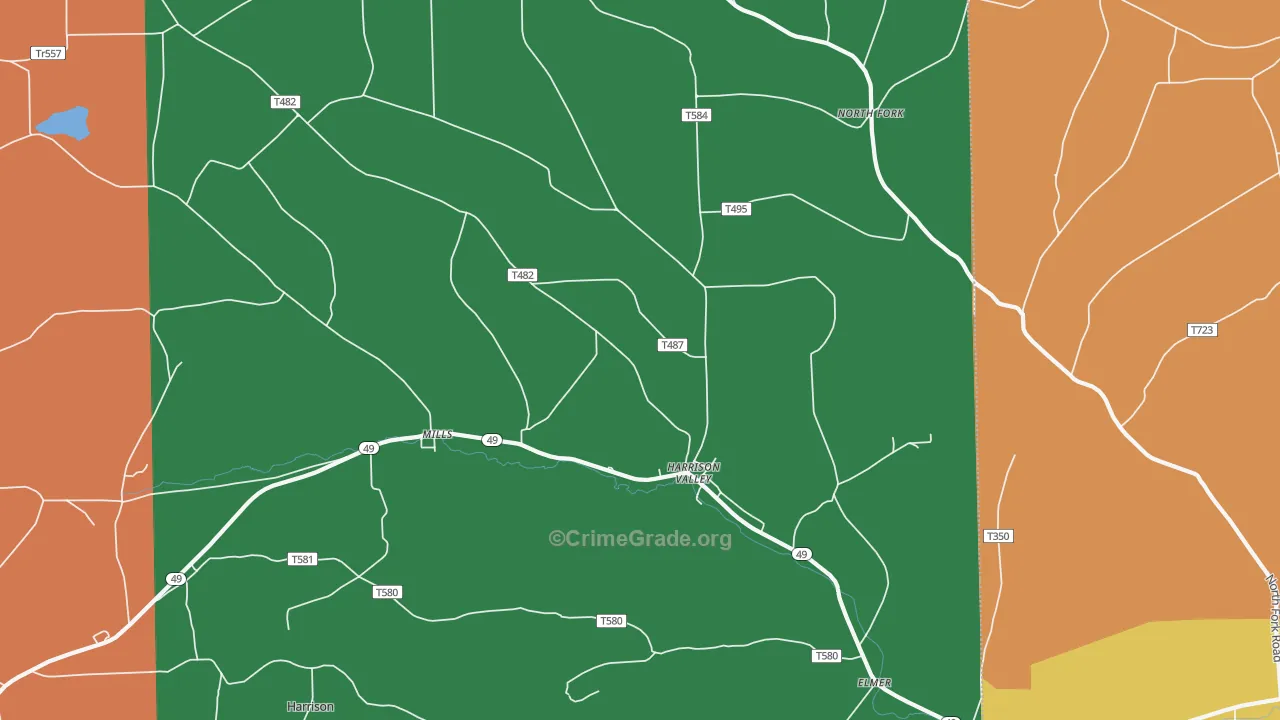 16927, PA Map of Theft Rates