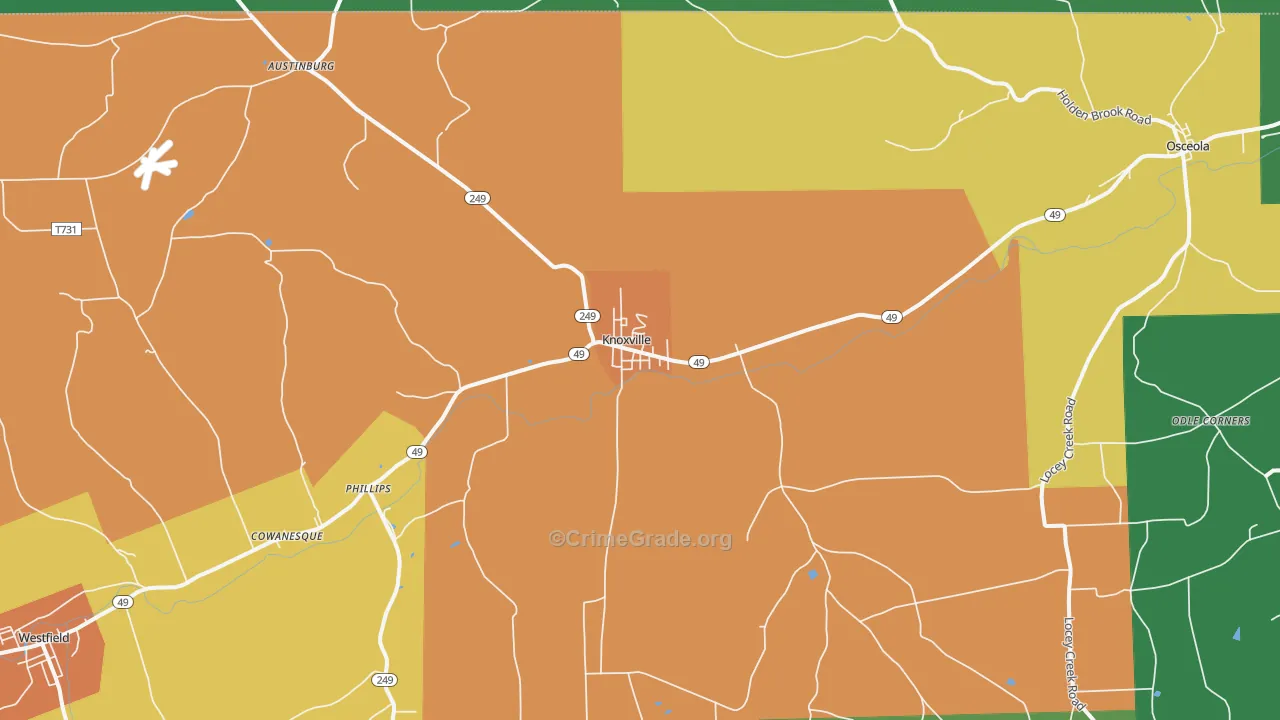 16928, PA Map of Theft Rates