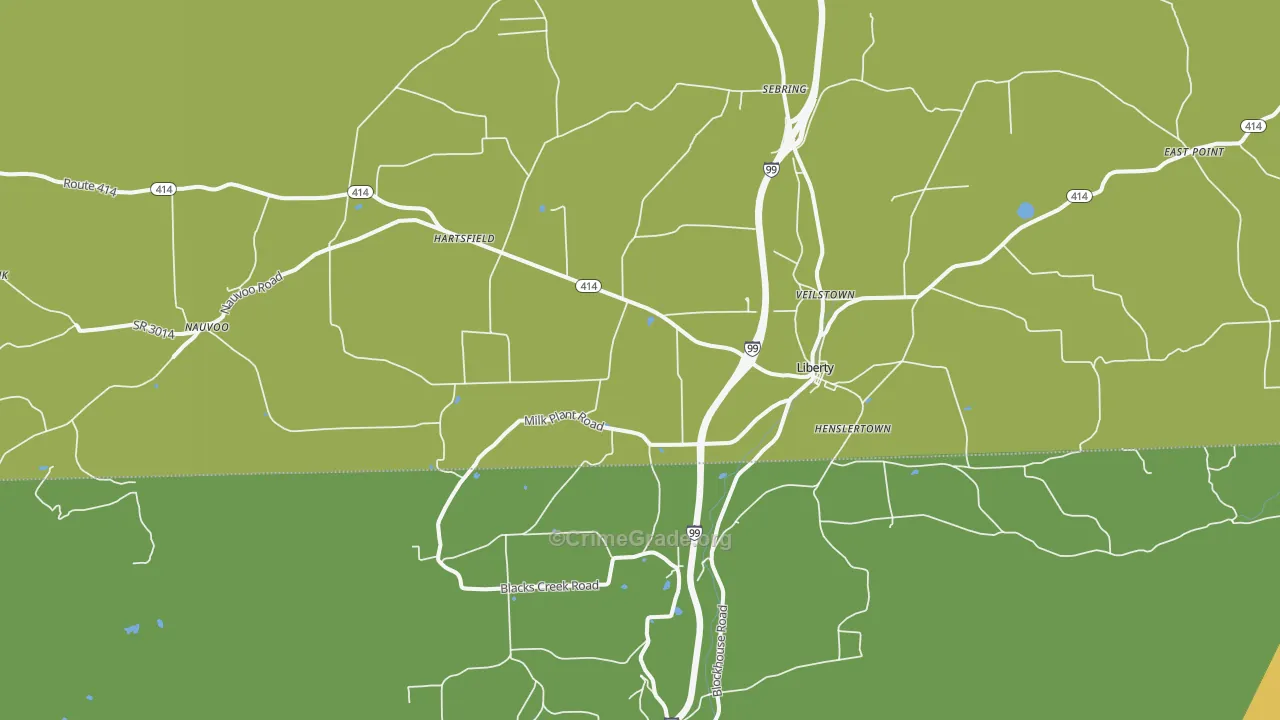 16930, PA Map of Theft Rates