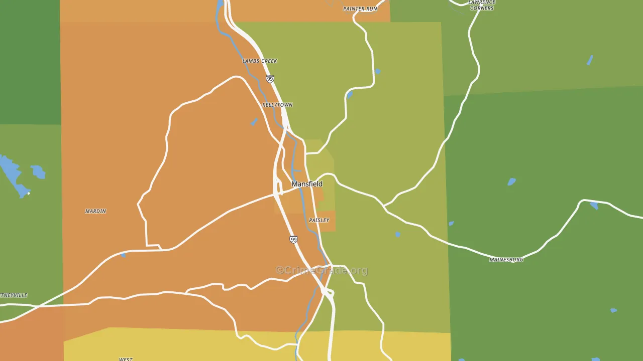 16933, PA Map of Theft Rates