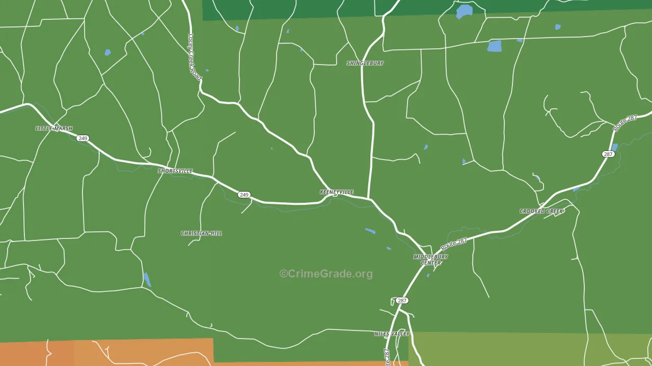 16935, PA Map of Theft Rates