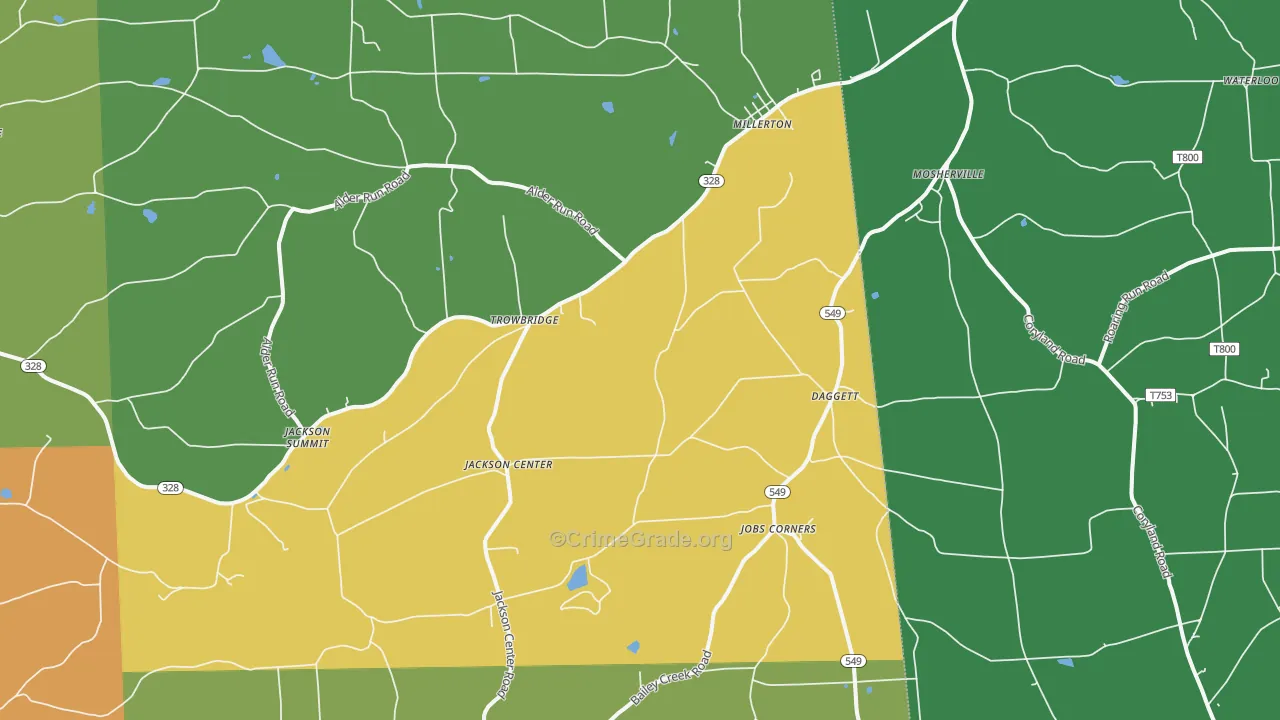 16936, PA Map of Theft Rates