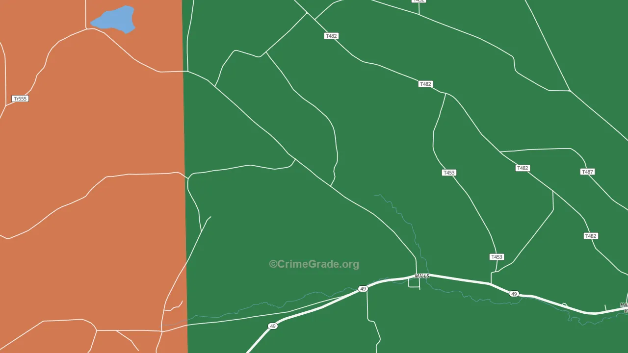16937, PA Map of Theft Rates