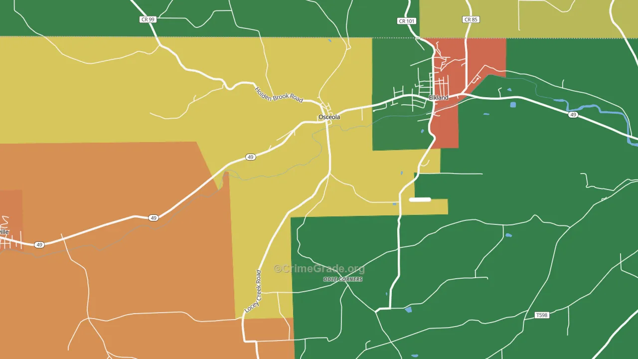 16942, PA Map of Theft Rates