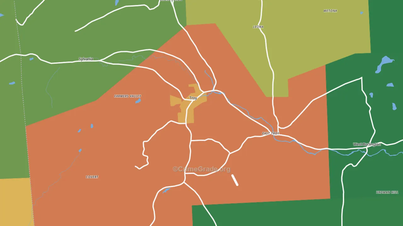 16947, PA Map of Theft Rates
