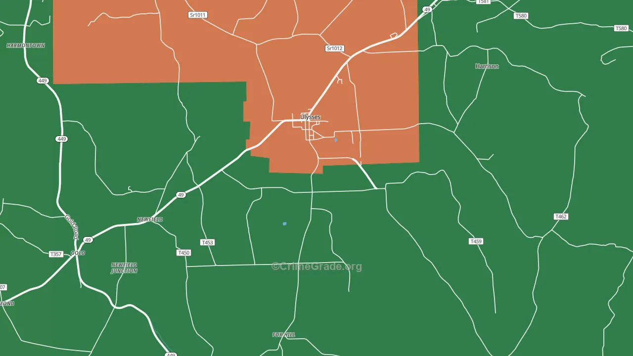 16948, PA Map of Theft Rates