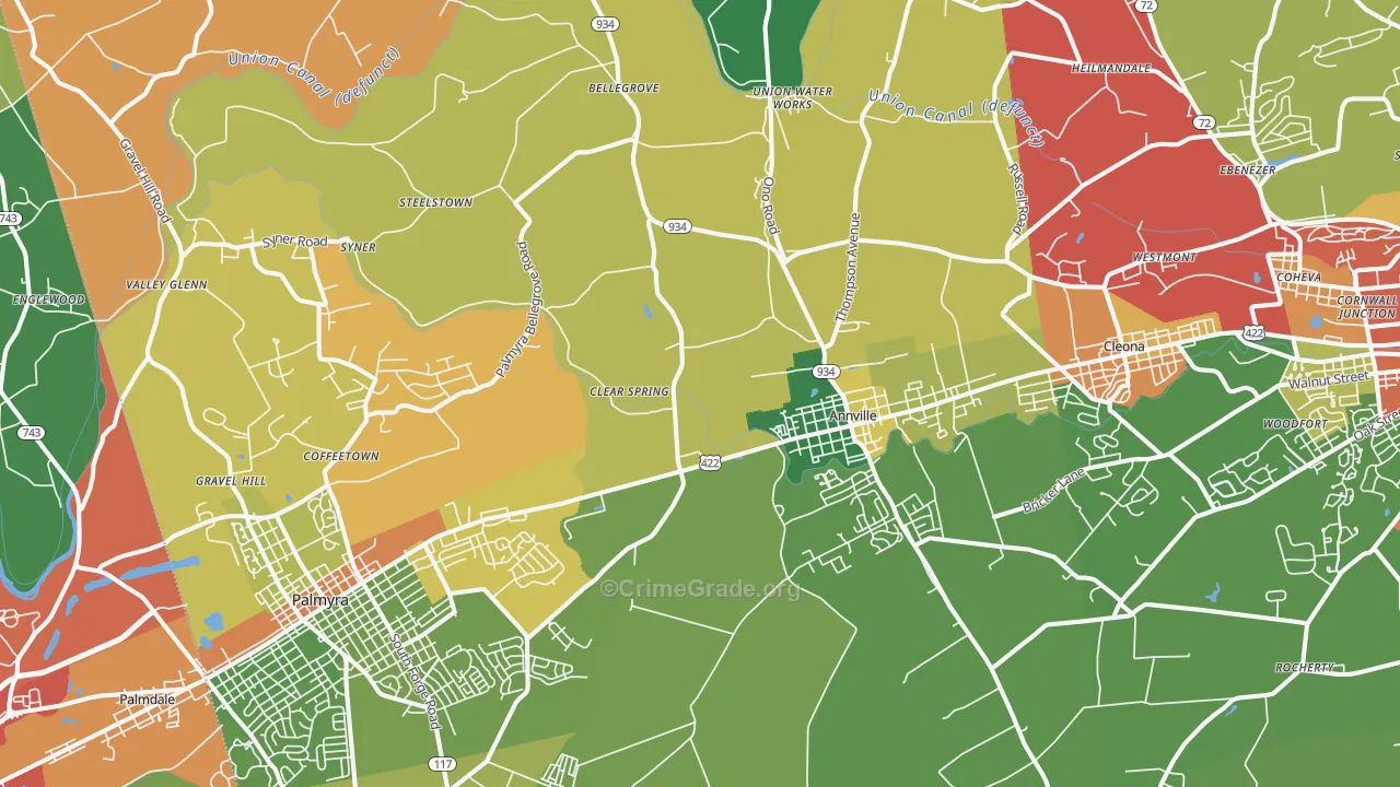 17003, PA Map of Theft Rates