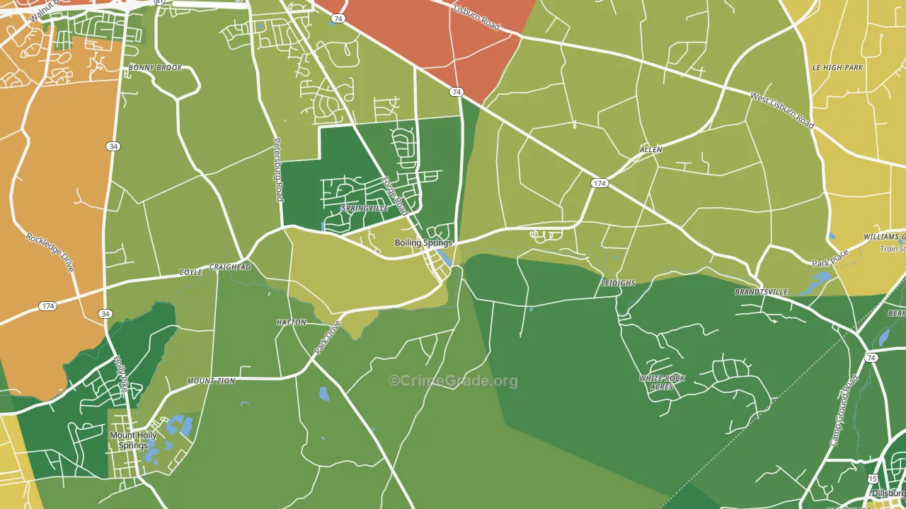 17007, PA Map of Theft Rates