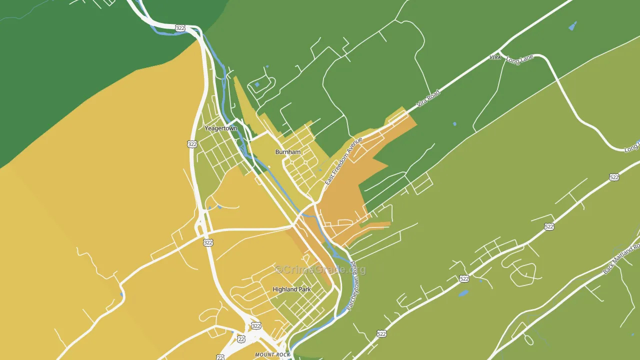 17009, PA Map of Theft Rates