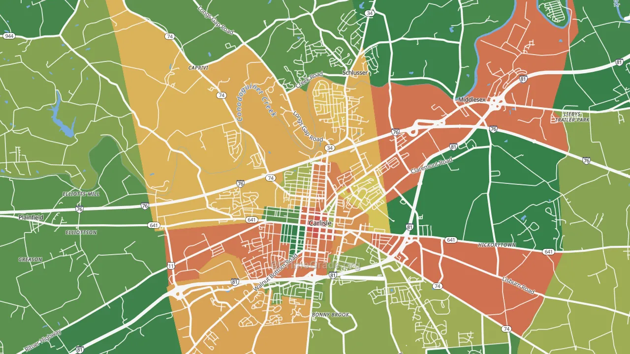 17013, PA Map of Theft Rates