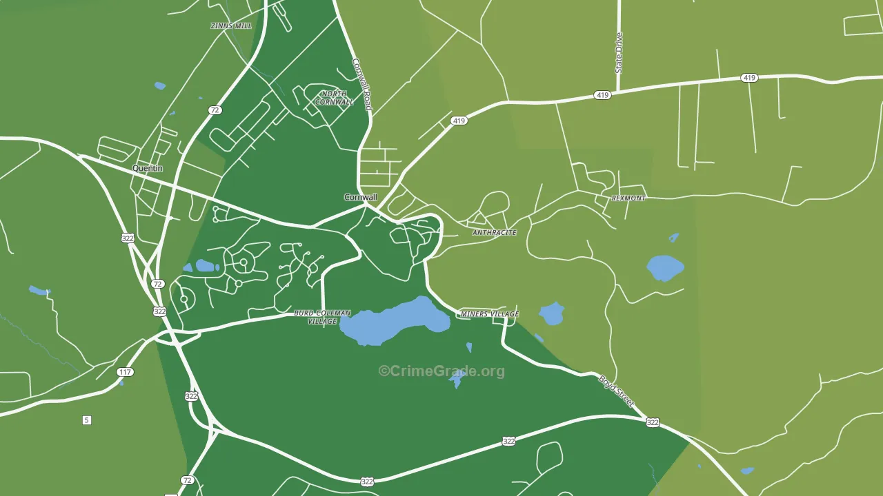 17016, PA Map of Theft Rates