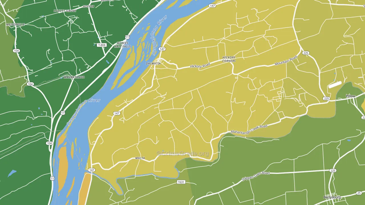 17017, PA Map of Theft Rates