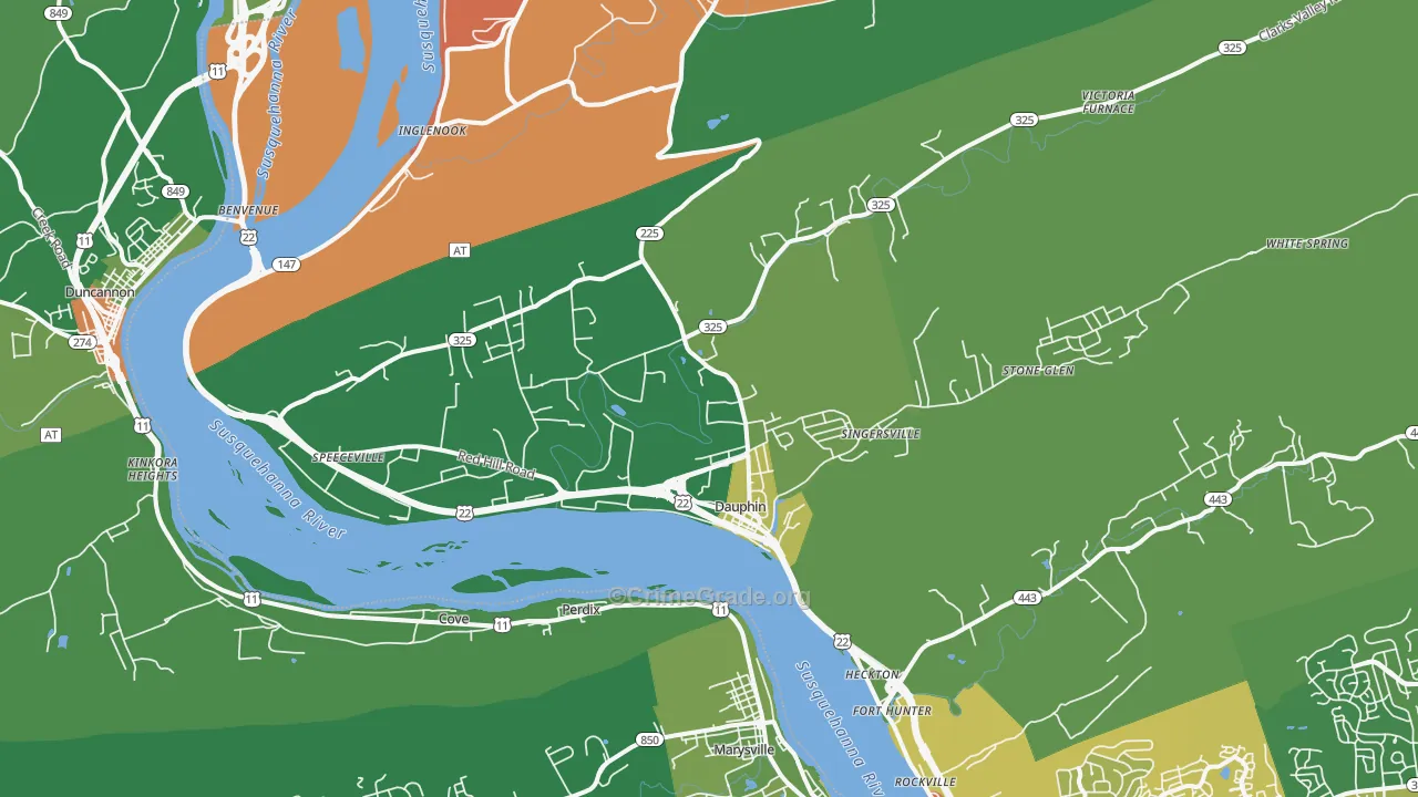 17018, PA Map of Theft Rates