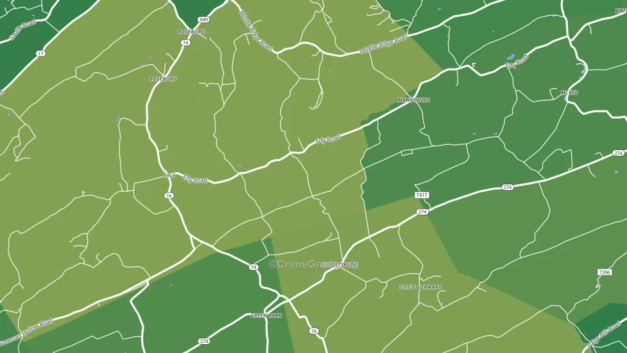 17024, PA Map of Theft Rates
