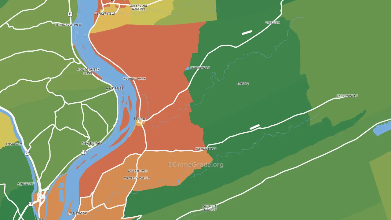 17032, PA Map of Theft Rates