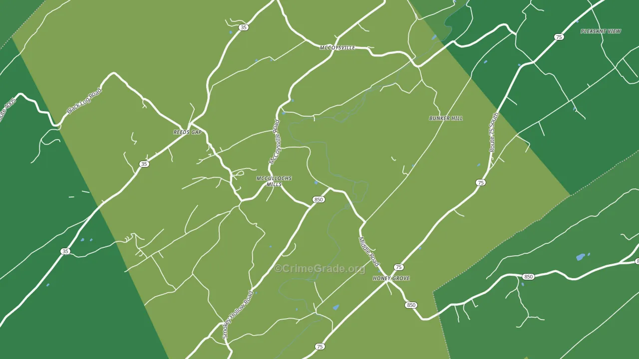 17035, PA Map of Theft Rates