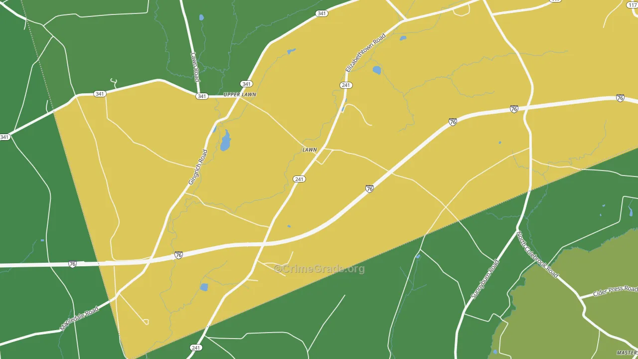 17041, PA Map of Theft Rates