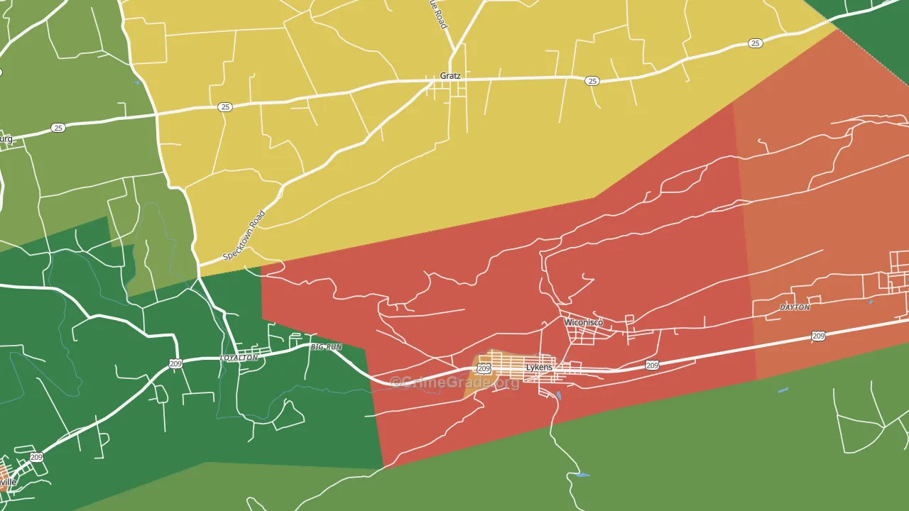 17048, PA Map of Theft Rates