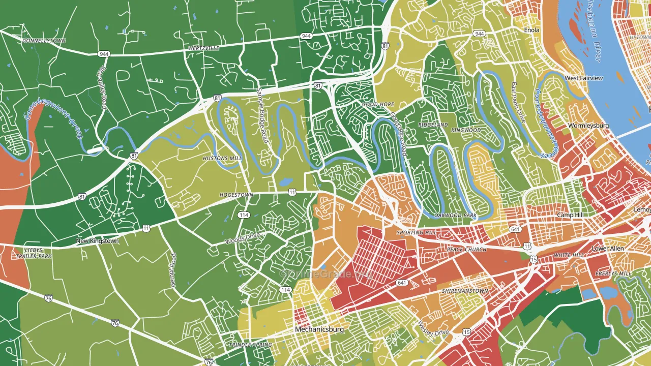 17050, PA Map of Theft Rates
