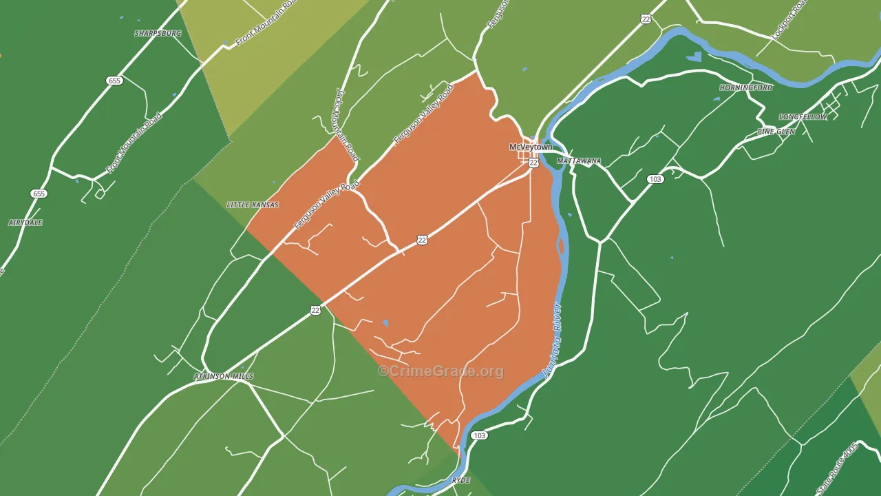 17051, PA Map of Theft Rates