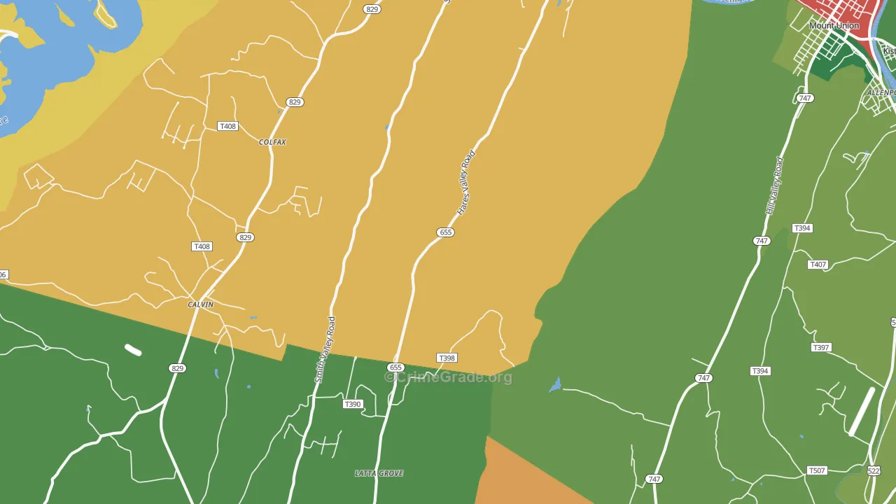 17052, PA Map of Theft Rates