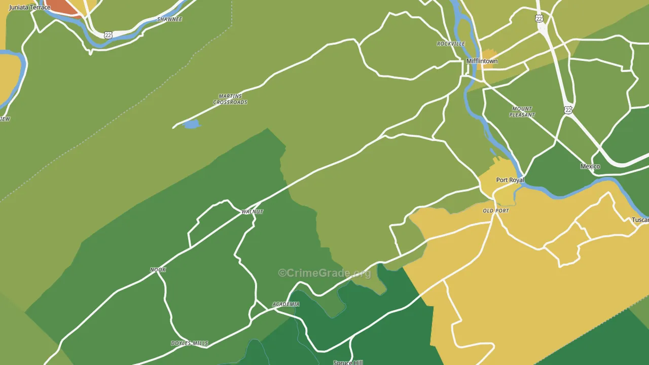 17058, PA Map of Theft Rates