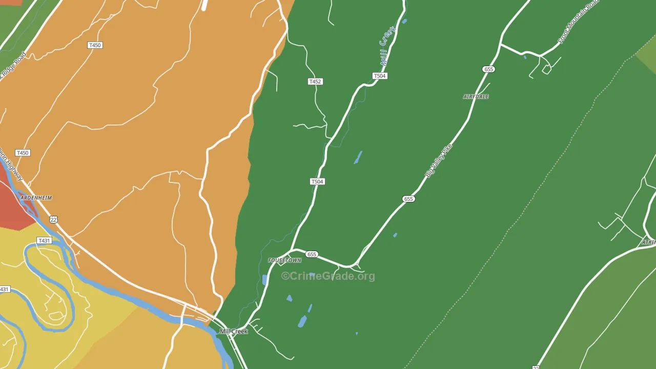 17060, PA Map of Theft Rates