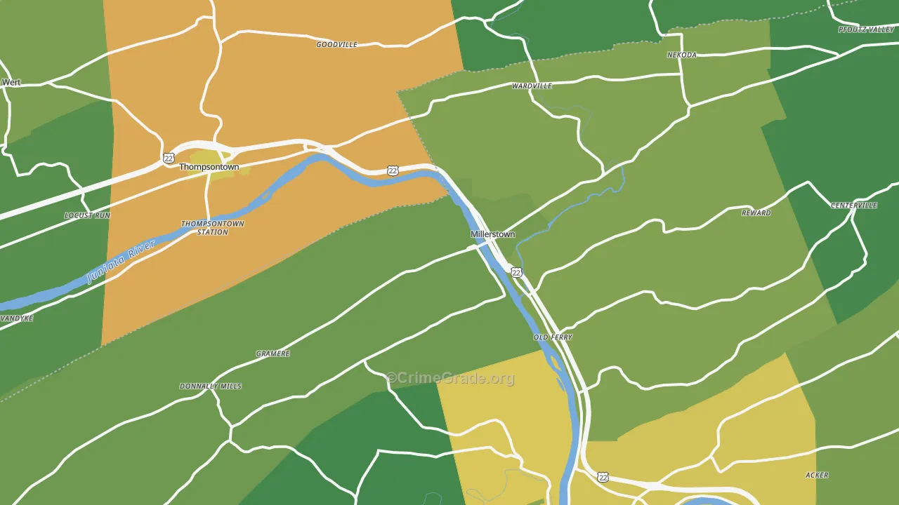 17062, PA Map of Theft Rates