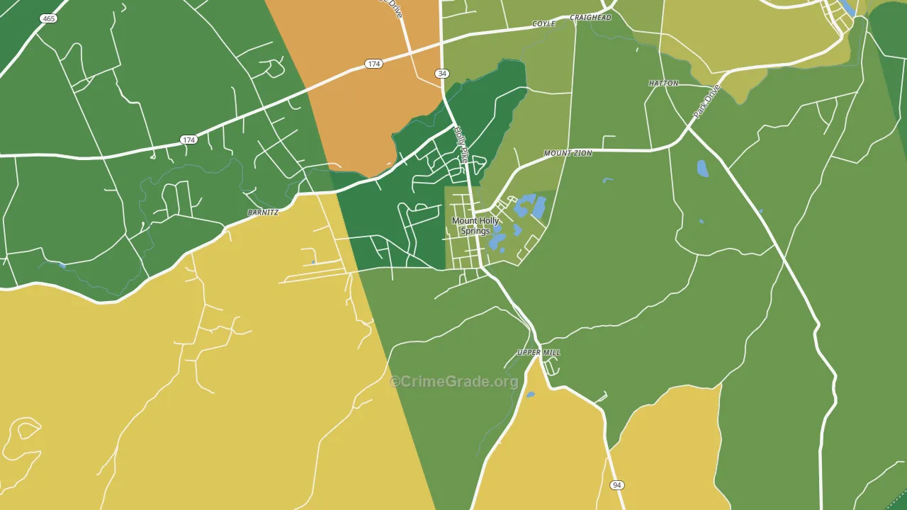 17065, PA Map of Theft Rates