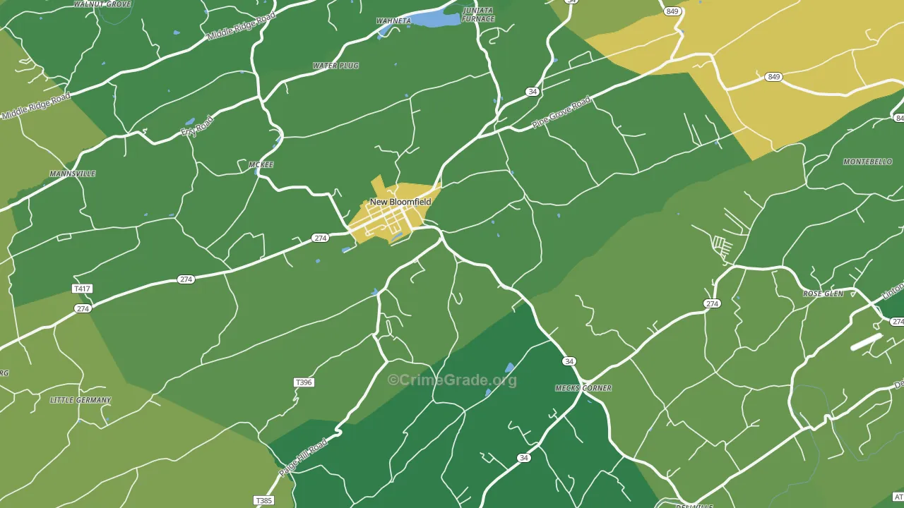 17068, PA Map of Theft Rates