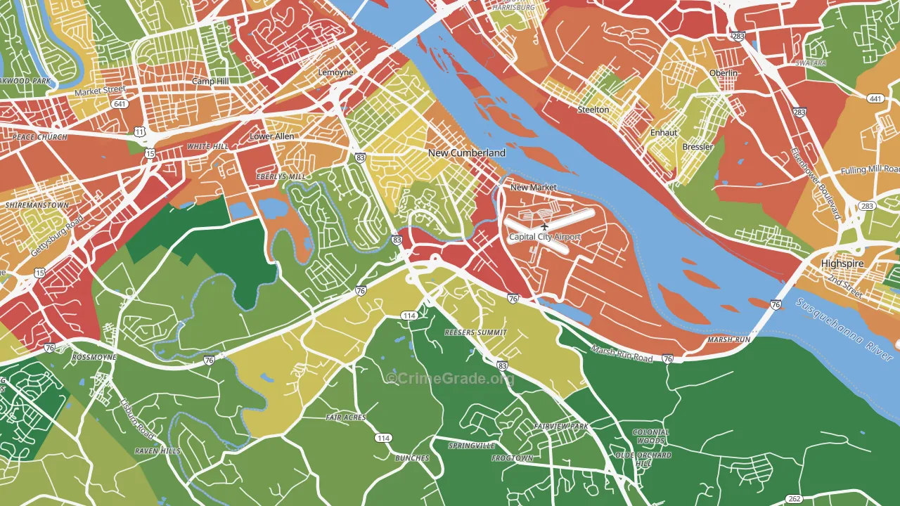 17070, PA Map of Theft Rates
