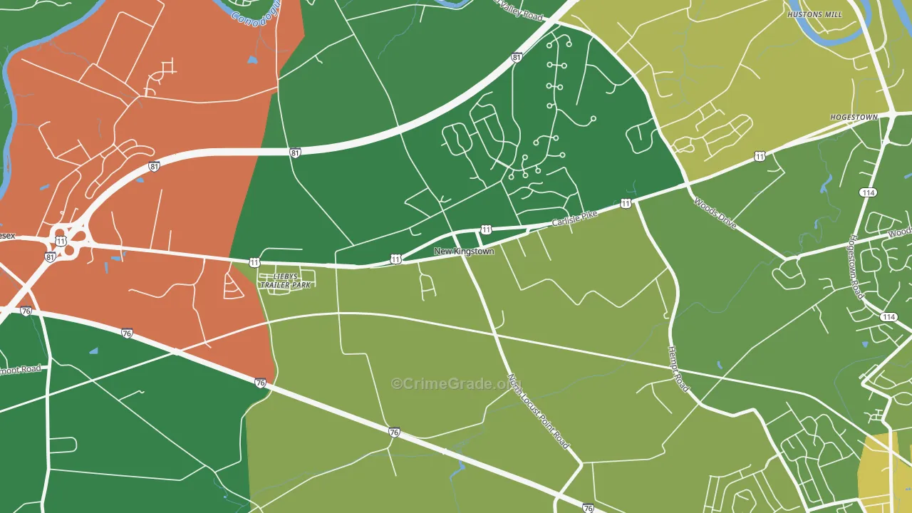 17072, PA Map of Theft Rates
