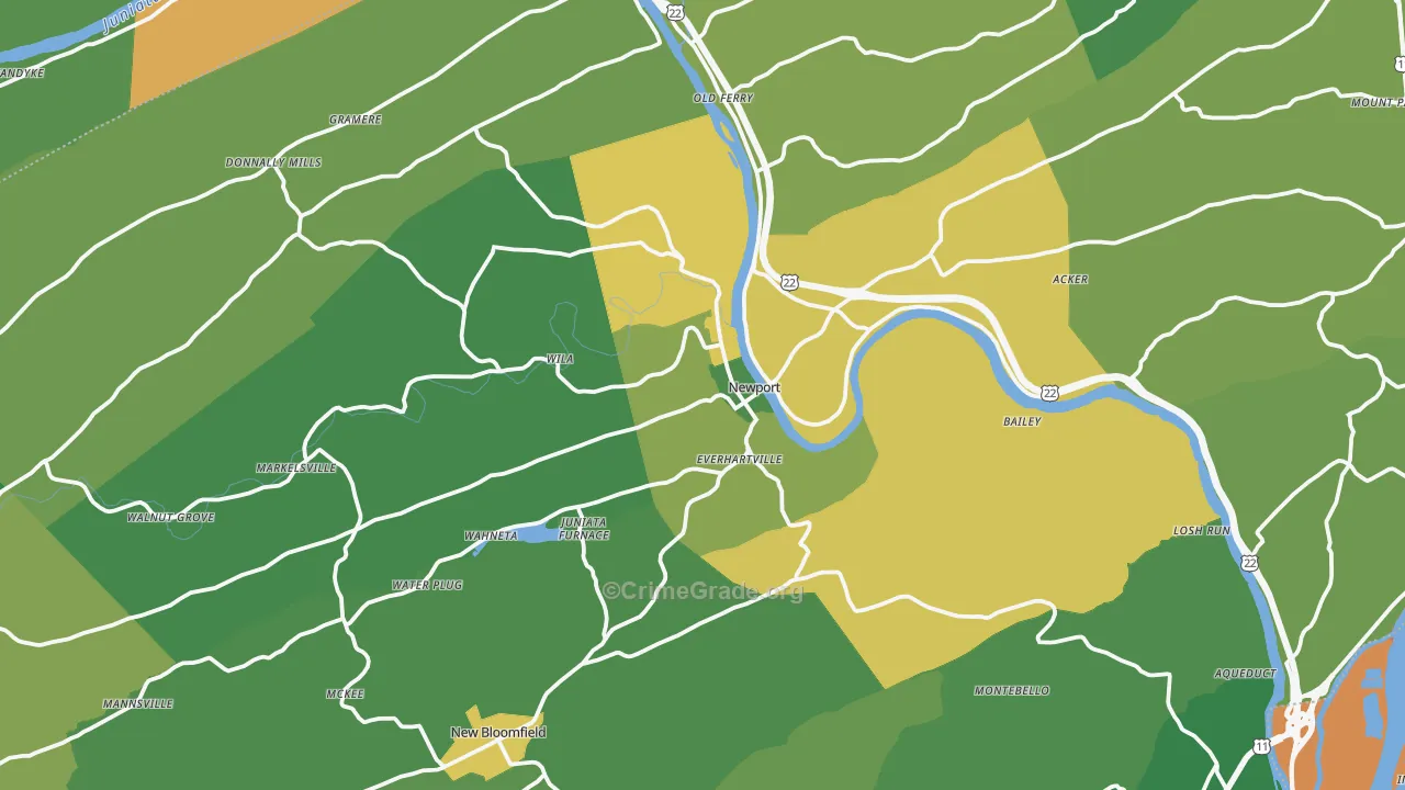17074, PA Map of Theft Rates