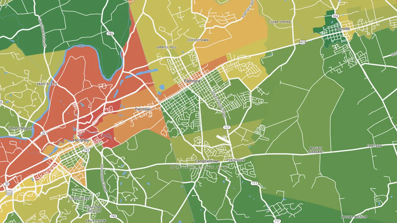 17078, PA Map of Theft Rates