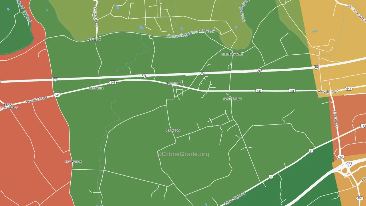17081, PA Map of Theft Rates
