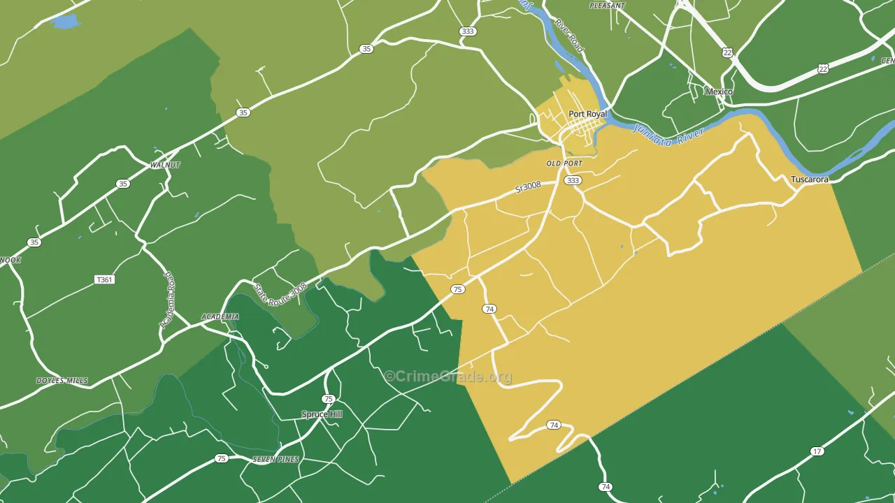 17082, PA Map of Theft Rates